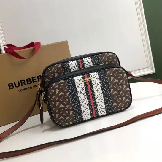 Official FirstBag Ru BURBERRY Medium E-canvas Monogram Bag Stripe Camera 0520